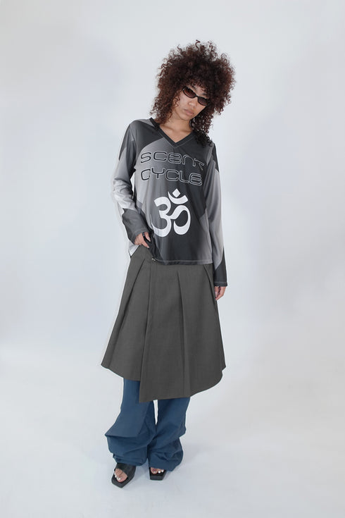 【RESTOCK】SPIRAL BUTTON ASYMMETRY WRAP SKIRT *Last1